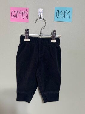 NWOT Carter's Black Knit SweatPants, Elastic Waistband, Size 0-3M